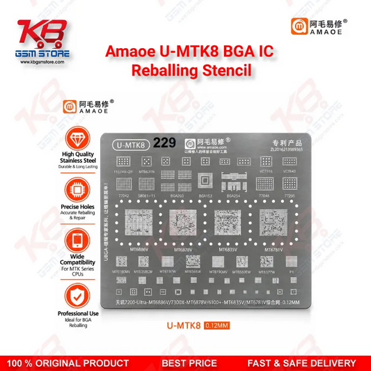Amaoe U-MTK8 MTK CPU Centralized BGA Reballing Stencil for MediaTek Dimensity Chipsets