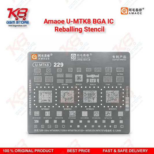 Amaoe U-MTK8 MTK CPU Centralized BGA Reballing Stencil for MediaTek Dimensity Chipsets