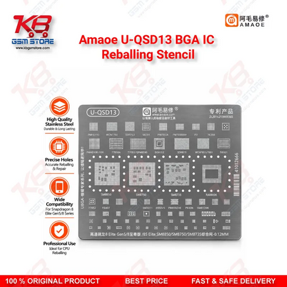 Amaoe U-QSD13 BGA IC Reballing Stencil for Qualcomm Snapdragon 8 Elite CPU Rework