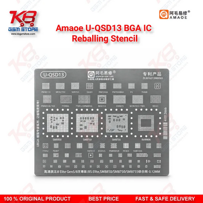Amaoe U-QSD13 BGA IC Reballing Stencil for Qualcomm Snapdragon 8 Elite CPU Rework