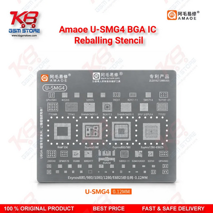 Amaoe U-SMG4 BGA IC Reballing Stencil for Samsung Exynos 880 980 1080 1280 CPU Reball Template