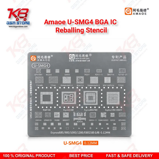 Amaoe U-SMG4 BGA IC Reballing Stencil for Samsung Exynos 880 980 1080 1280 CPU Reball Template
