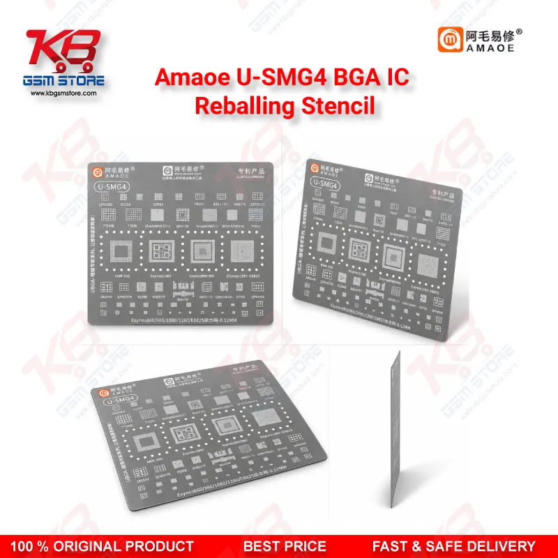 Amaoe U-SMG4 BGA IC Reballing Stencil for Samsung Exynos 880 980 1080 1280 CPU Reball Template
