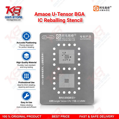 Amaoe U-Tensor BGA IC Reballing Stencil for Google Pixel Tensor CPU Repair