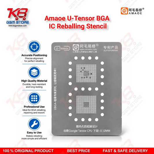Amaoe U-Tensor BGA IC Reballing Stencil for Google Pixel Tensor CPU Repair