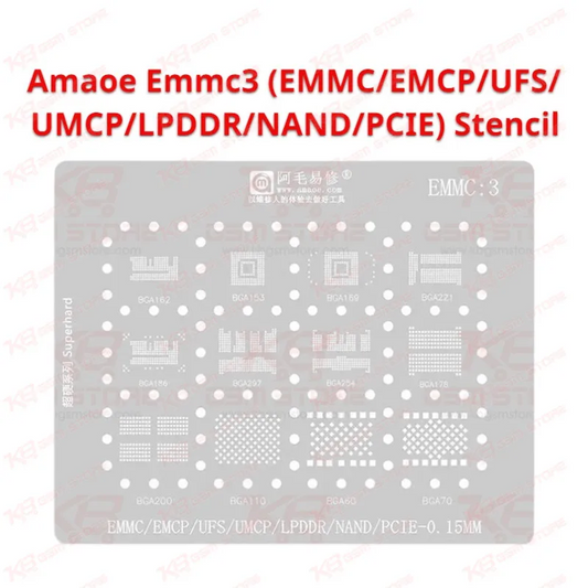 Amaoe Emmc3 (EMMC/EMCP/UFS/UMCP/LPDDR/NAND/PCIE) Stencil