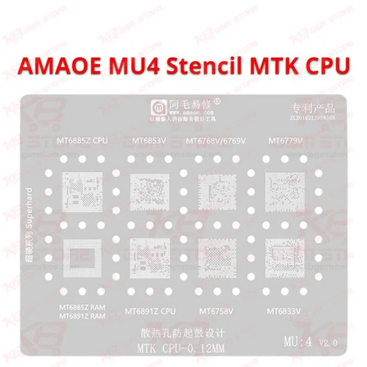Amaoe MU4 BGA Reballing Stencil for MTK CPU RAM Chip IC
