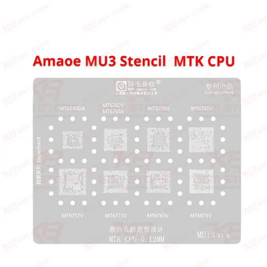 Amaoe Stencil MU3 MTK CPU 0.12MM for MTK CPU Models
