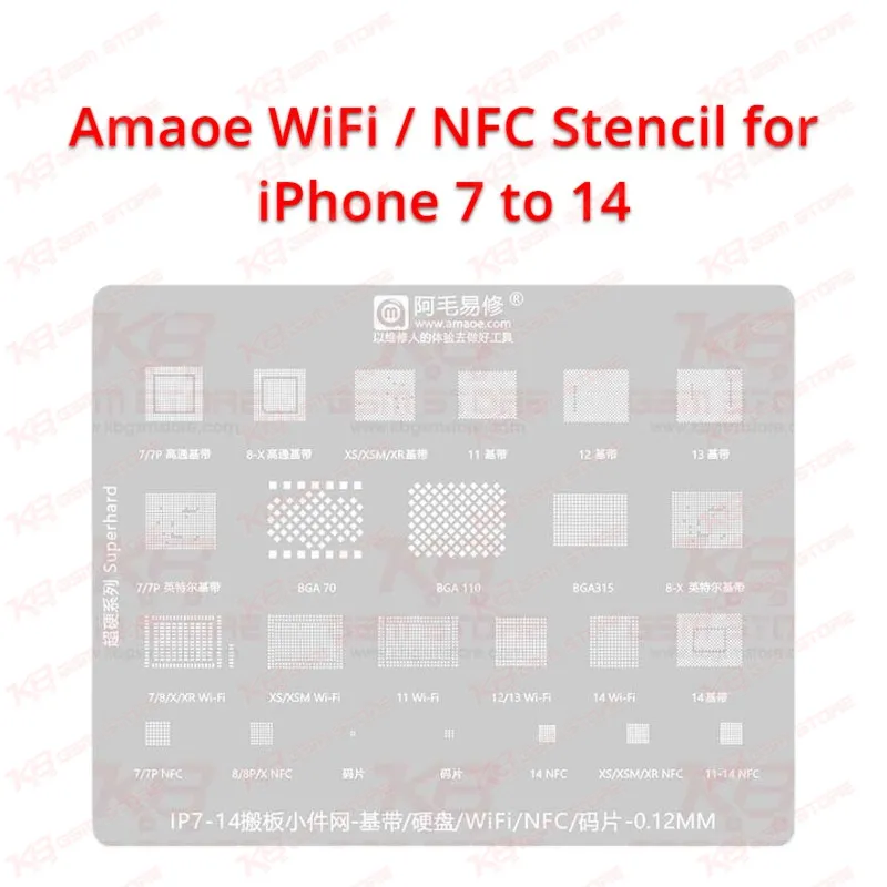 Amaoe WiFi / NFC Stencil for iPhone 7 to 14