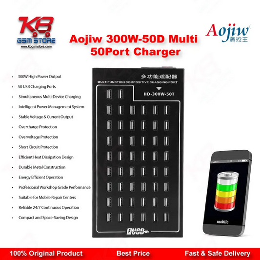 Aojiw 300W-50D Multi 50 Port USB Charging Station for Mobile Repair Shops Pakistan