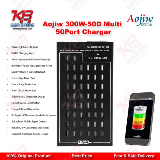 Aojiw 300W-50D Multi 50 Port USB Charging Station for Mobile Repair Shops Pakistan
