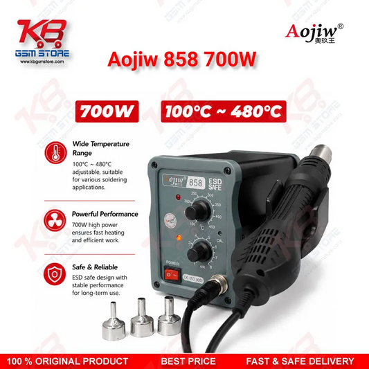 Aojiw 858 700W Hot Air Rework Station – Digital SMD BGA Desoldering Machine