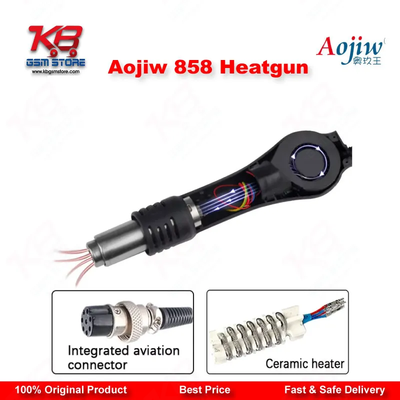 Aojiw 858 Hot Air Rework Station – Digital SMD Heat Gun for Mobile Repair