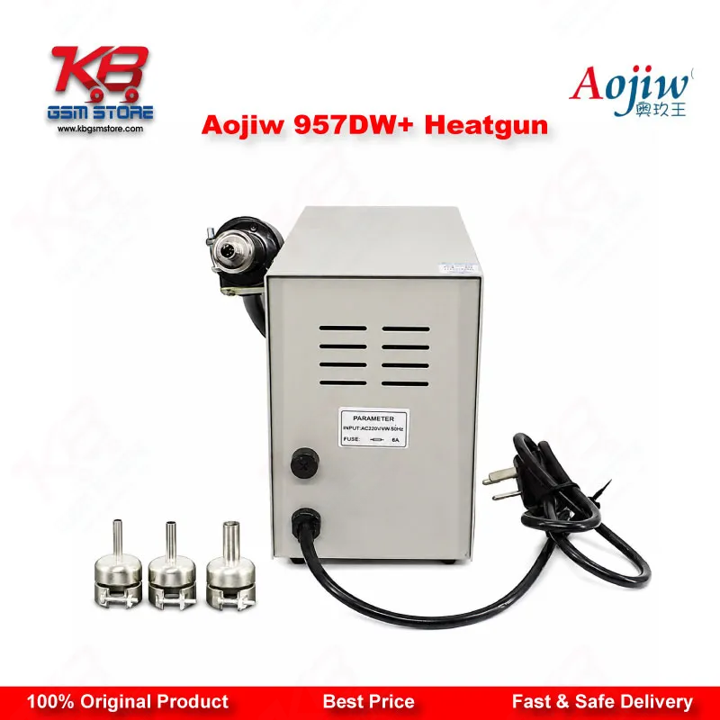 Aojiw 957DW+ Hot Air Rework Station 580W SMD BGA Heat Gun for Mobile PCB Repair