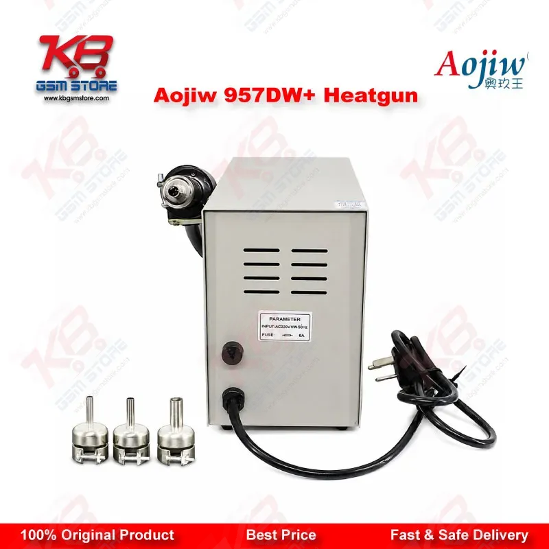 Aojiw 957DW+ Hot Air Rework Station 580W SMD BGA Heat Gun for Mobile PCB Repair