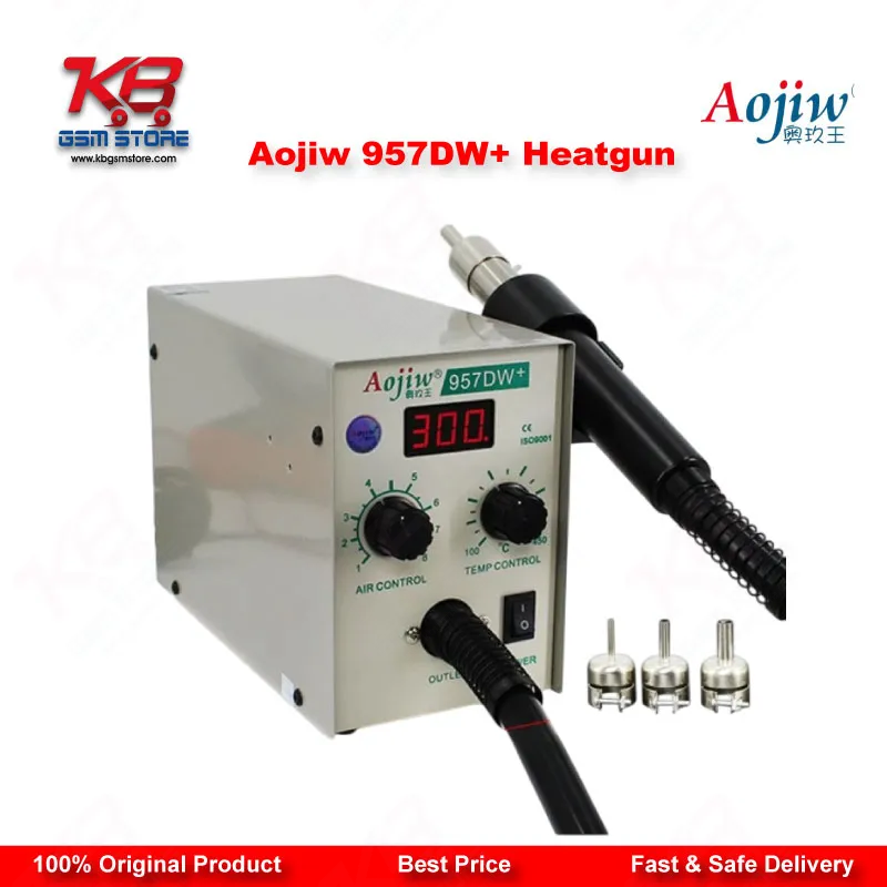 Aojiw 957DW+ Hot Air Rework Station 580W SMD BGA Heat Gun for Mobile PCB Repair