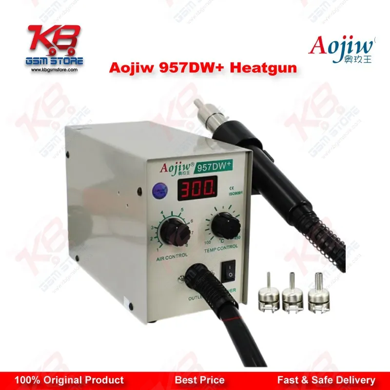 Aojiw 957DW+ Hot Air Rework Station 580W SMD BGA Heat Gun for Mobile PCB Repair