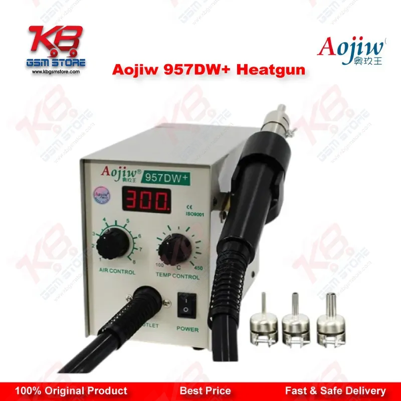 Aojiw 957DW+ Hot Air Rework Station 580W SMD BGA Heat Gun for Mobile PCB Repair