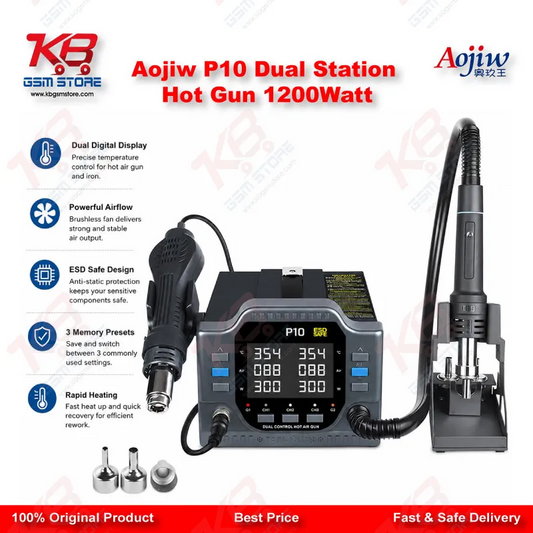 Aojiw P9 1200W Digital Hot Air Gun Rework Station for Mobile Repair
