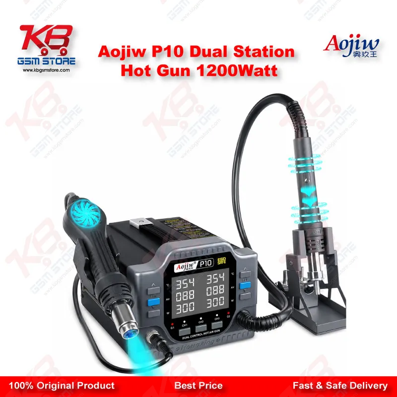 Aojiw P9 1200W Digital Hot Air Gun Rework Station for Mobile Repair