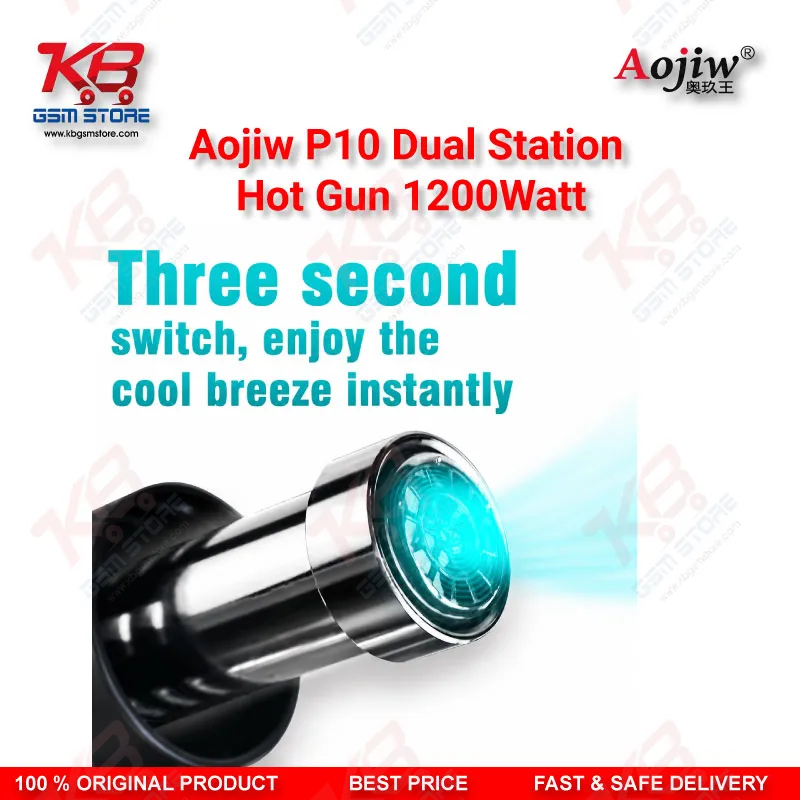 Aojiw P10 Dual Station Hot Air Rework Station 1200W – BGA IC Motherboard Repair Tool