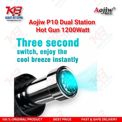 Aojiw P10 Dual Station Hot Air Rework Station 1200W – BGA IC Motherboard Repair Tool