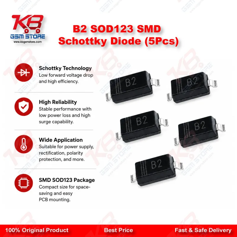 B2 SOD123 SMD Schottky Diode (5Pcs)