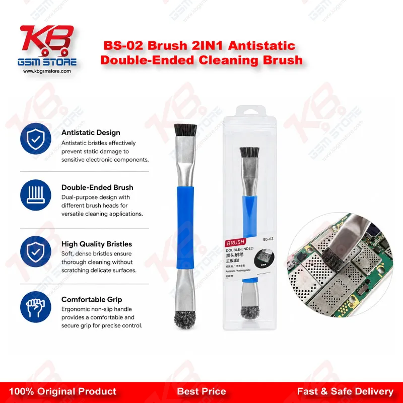 BS-02 Brush 2IN1 Antistatic Double-Ended Cleaning Brush