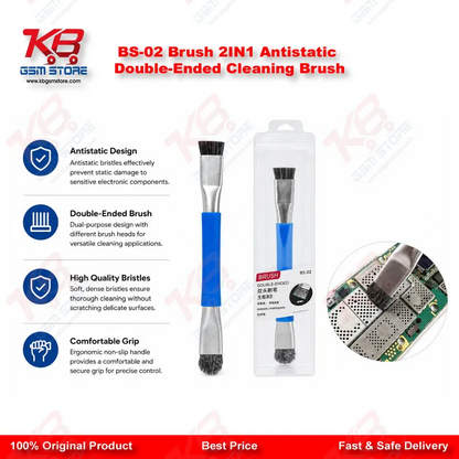 BS-02 Brush 2IN1 Antistatic Double-Ended Cleaning Brush