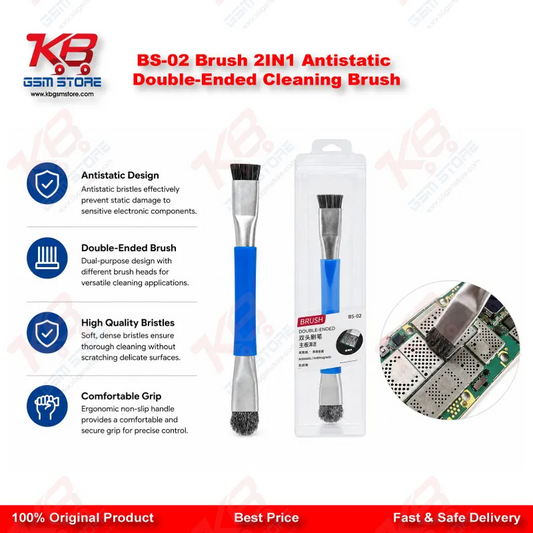 BS-02 Brush 2IN1 Antistatic Double-Ended Cleaning Brush