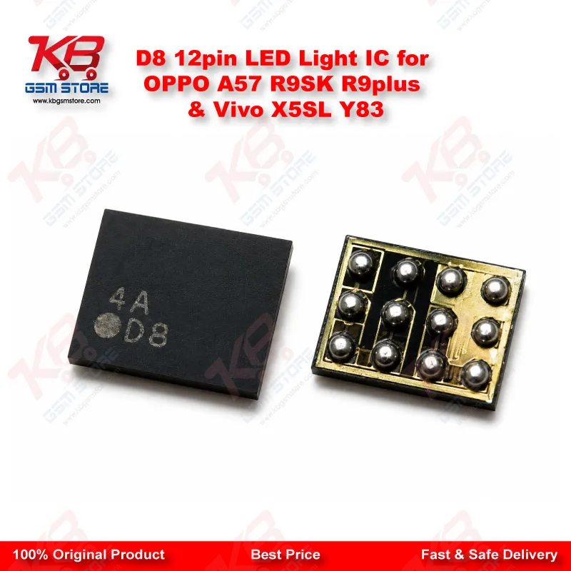 D8 12pin LED Light IC for OPPO A57 R9SK R9plus & Vivo X5SL Y83