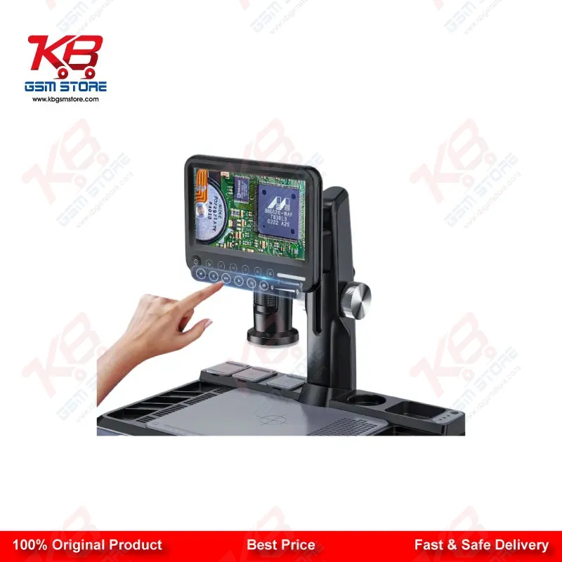 Digital Microscope 7 Inch 12MP 1600X – LCD Touch Screen PCB Inspection Microscope for Mobile Repair