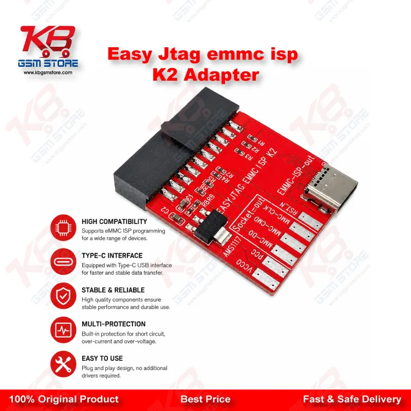 Easy Jtag eMMC ISP K2 Adapter – Solderless eMMC/UFS ISP Connector for Easy Jtag Plus & MiPi Tester
