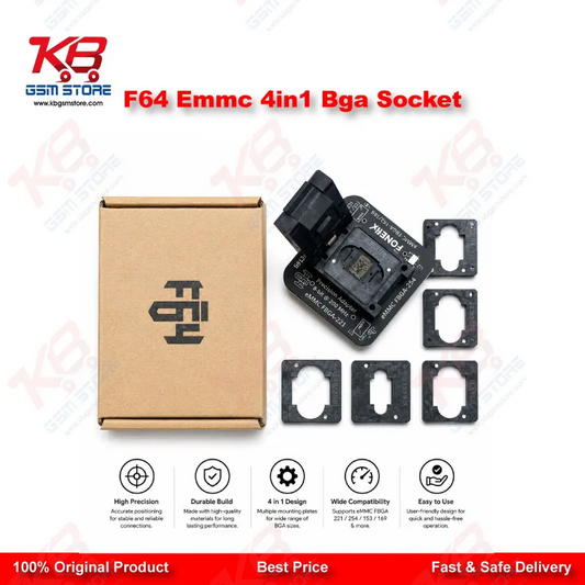 F64 EMMC 4in1 BGA Socket Adapter for Flash 64 Programmer – Chip-Off Recovery Tool