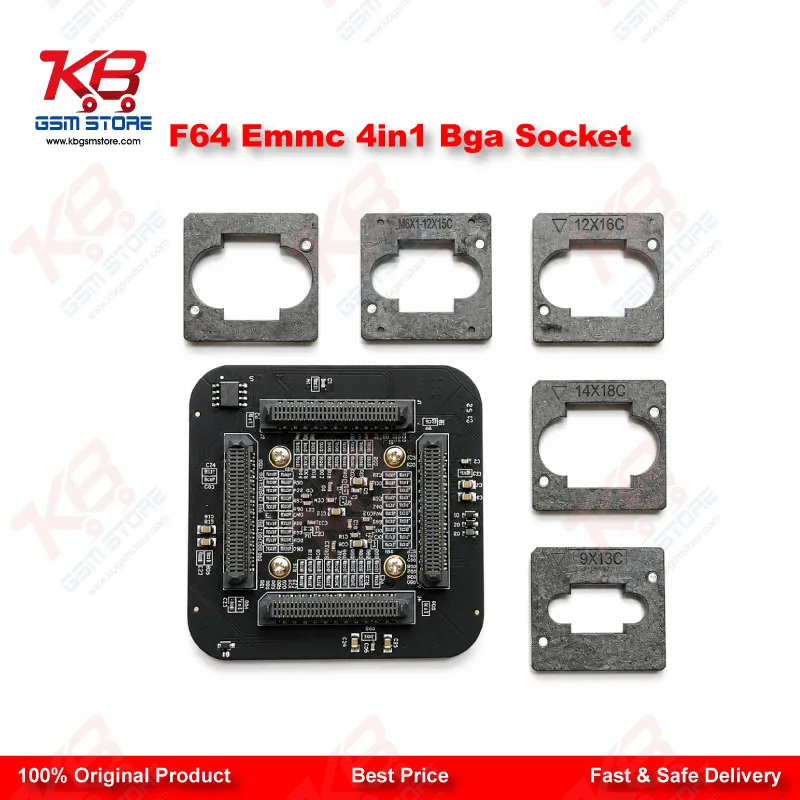 F64 EMMC 4in1 BGA Socket Adapter for Flash 64 Programmer – Chip-Off Recovery Tool