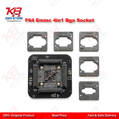 F64 EMMC 4in1 BGA Socket Adapter for Flash 64 Programmer – Chip-Off Recovery Tool