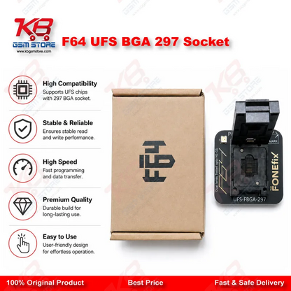 F64 UFS BGA 297 Socket Adapter for Flash 64 NAND Programmer