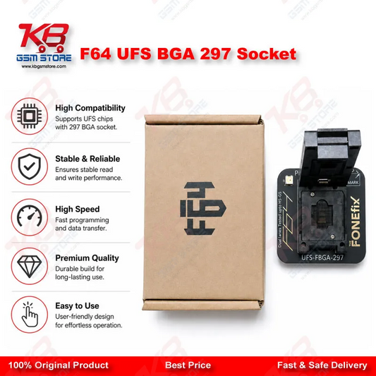 F64 UFS BGA 297 Socket Adapter for Flash 64 NAND Programmer