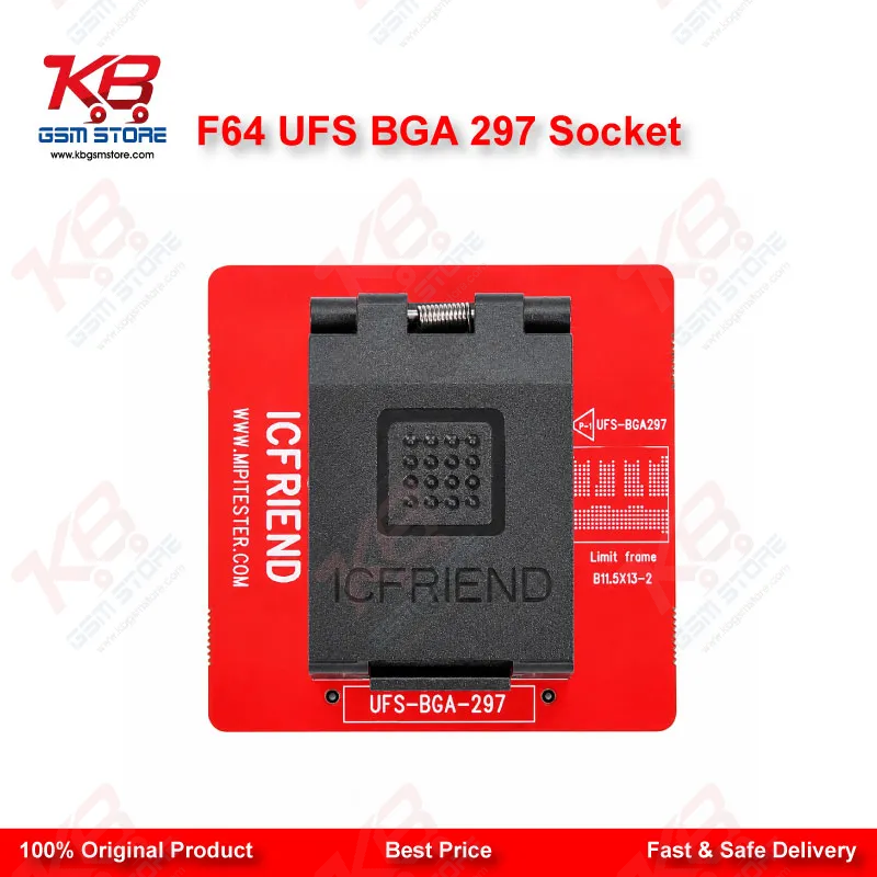 F64 UFS BGA 297 Socket Adapter for Flash 64 NAND Programmer