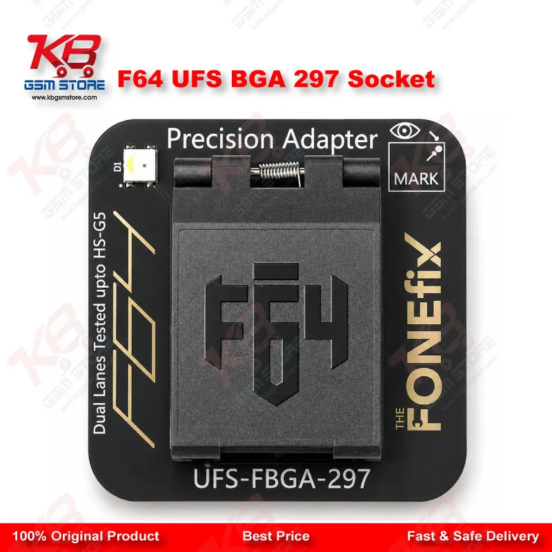 F64 UFS BGA 297 Socket Adapter for Flash 64 NAND Programmer