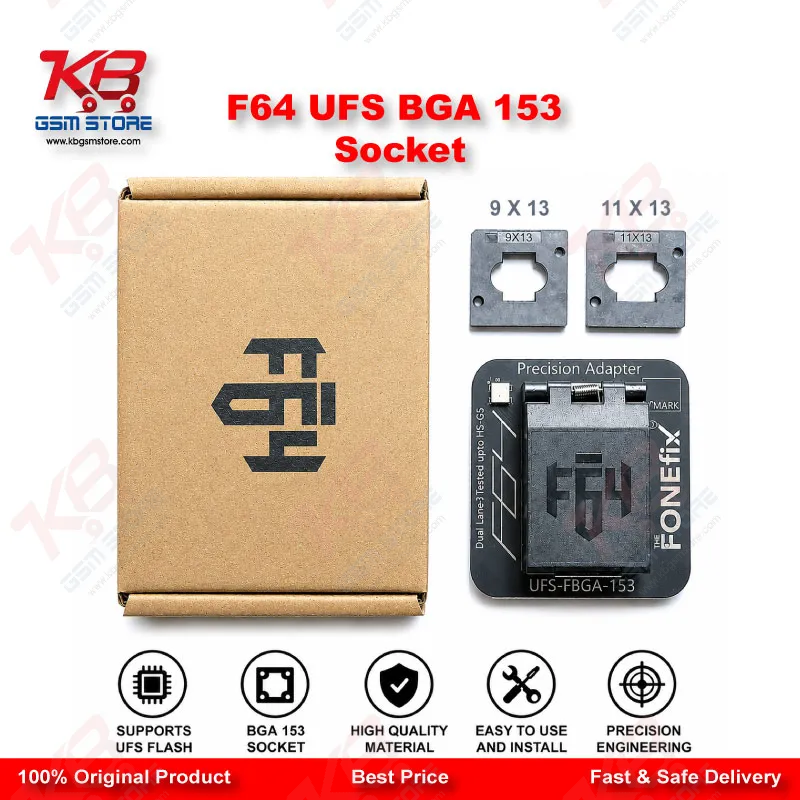 F64 UFS BGA153 Socket Adapter – Flash64 Programmer Chip Reader