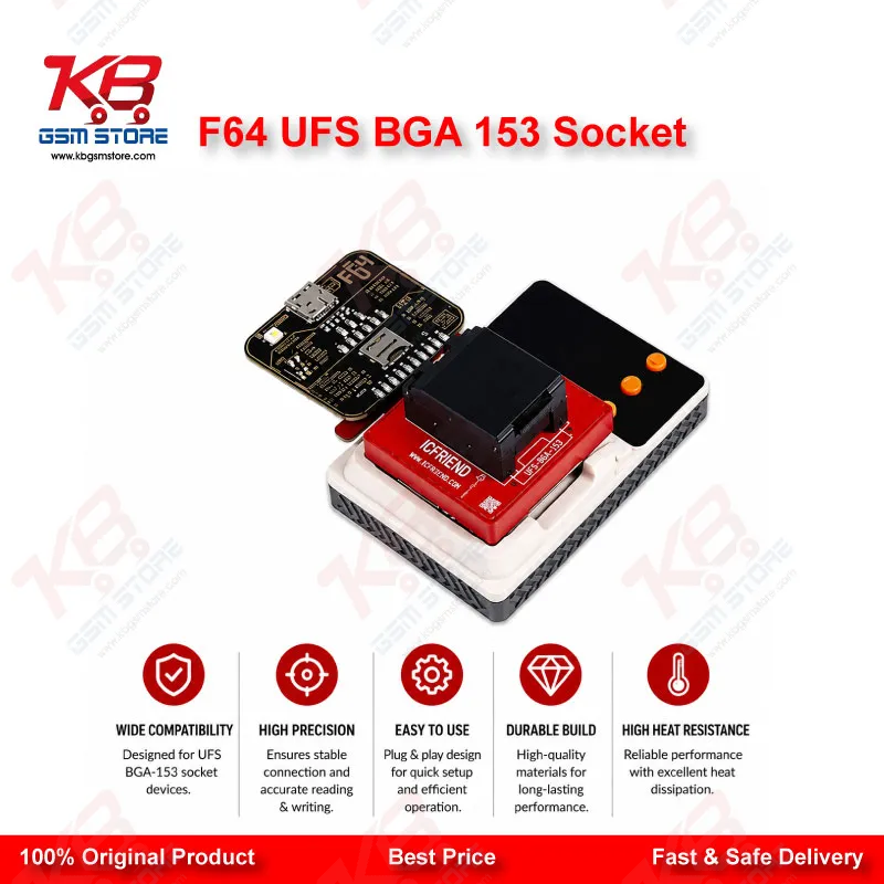 F64 UFS BGA153 Socket Adapter – Flash64 Programmer Chip Reader
