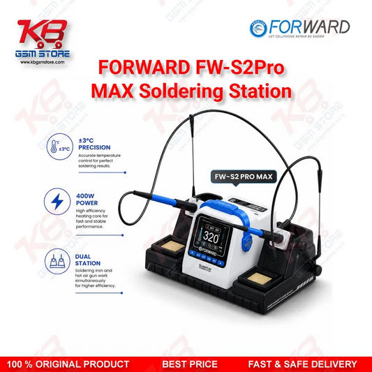 FORWARD FW-S2ProMax Double Station Soldering Iron Station – 400W Precise Temperature Control