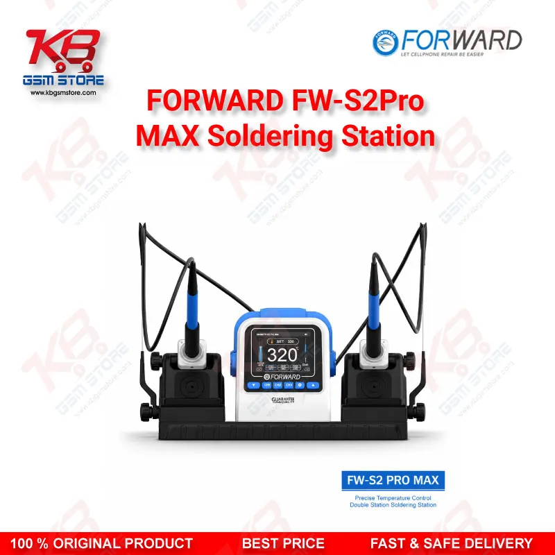FORWARD FW-S2ProMax Double Station Soldering Iron Station – 400W Precise Temperature Control
