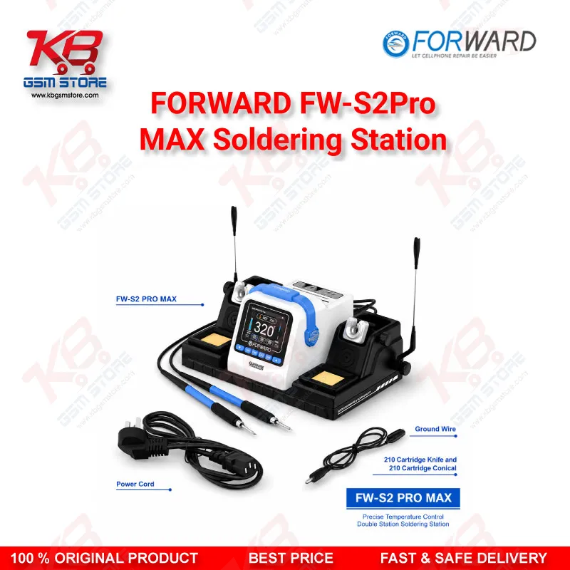 FORWARD FW-S2ProMax Double Station Soldering Iron Station – 400W Precise Temperature Control