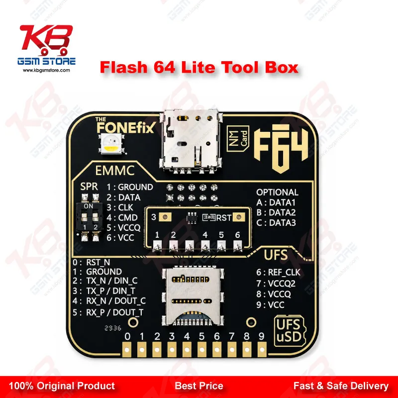 Flash 64 Lite Tool Box (F64) – UFS/eMMC ISP Programmer & JTAG Flashing Box