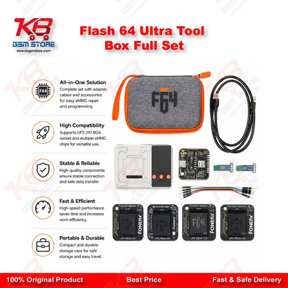 Flash 64 Ultra Tool Box Full Set – Original UFS/eMMC Programmer