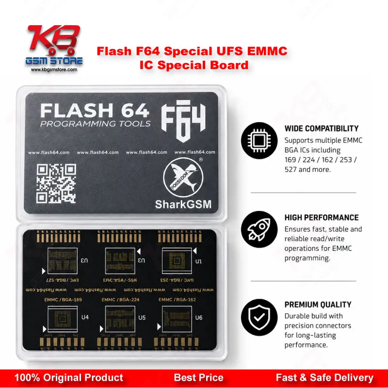 Flash F64 Special UFS eMMC IC Programming Board – For F64 Ultra & F64 Lite Box