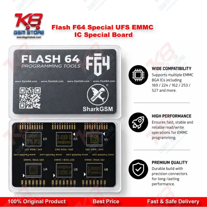 Flash F64 Special UFS eMMC IC Programming Board – For F64 Ultra & F64 Lite Box