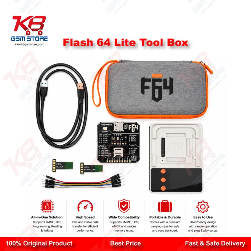 Flash 64 Lite Tool Box (F64) – UFS/eMMC ISP Programmer & JTAG Flashing Box